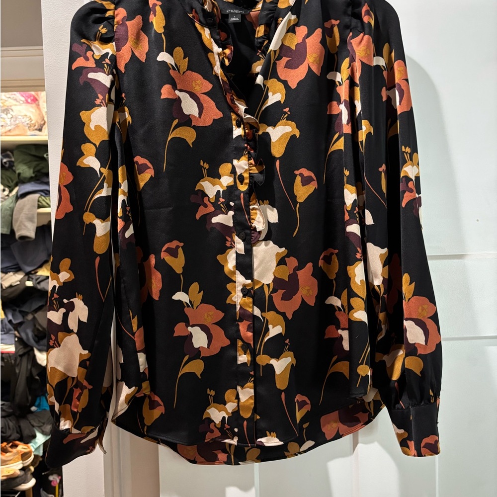Floral Black Blouse